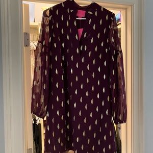 Lilly Pulitzer Shea Metallic Blouson Sleeve Dress